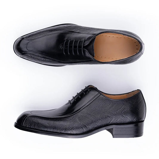 Deluxe Men's Leather Shoes Formal Dress Shoes Wedding Party  Oxford Handmade Comfortable Lace Up Genuine Leather Men's Shoe