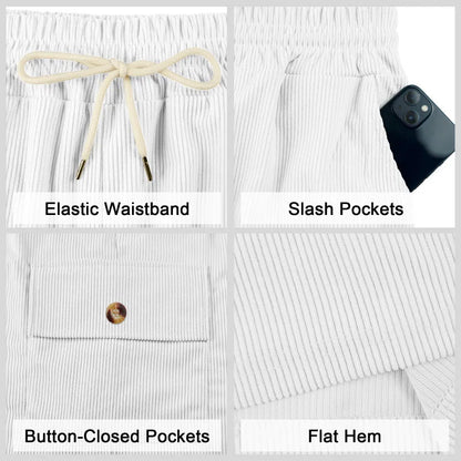American Men's Heavy Loose Four Seasons Hip Hop Casual Sports Running Corduroy Tooling Shorts