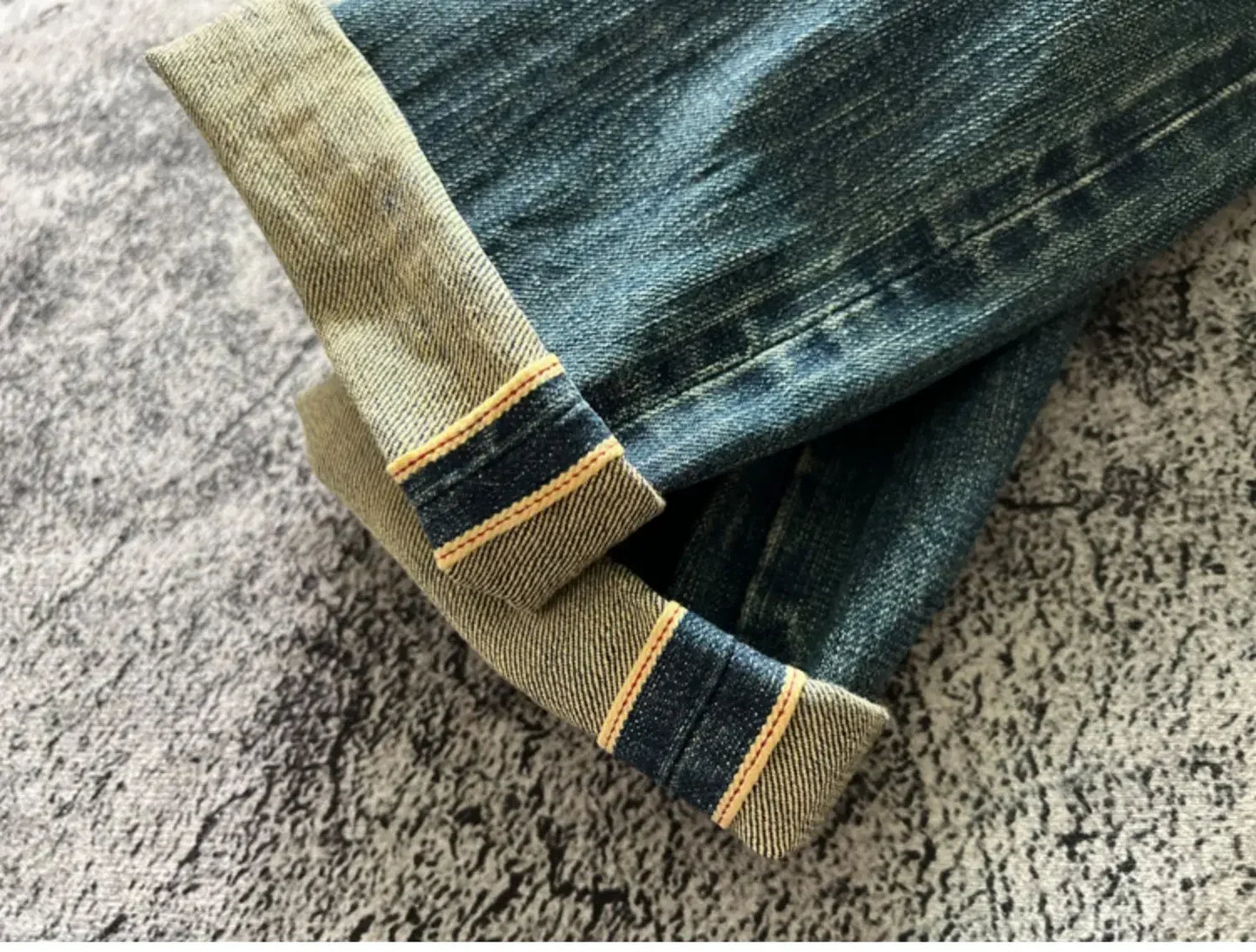 Heavyweight Heavy Washed Denim Jeans for Men Autumn Winter Vintage Selvedge Soft Loose Straight Pants 100% Cotton Y2k Youth Male