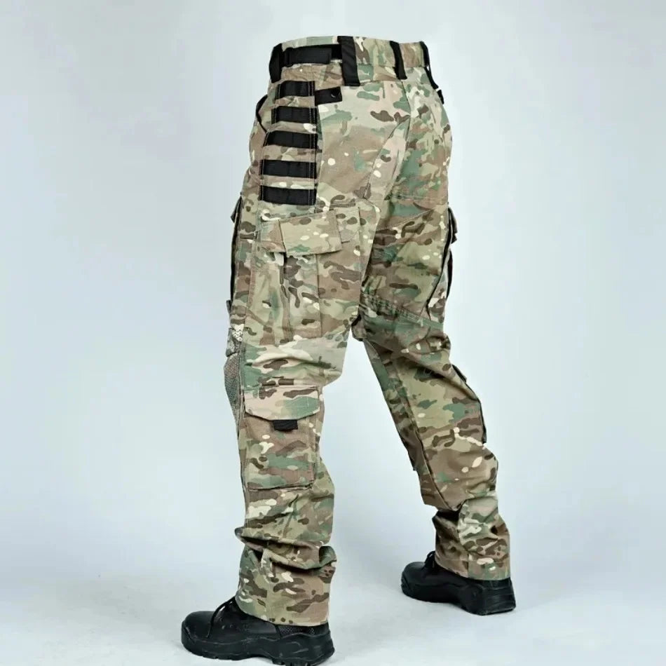 Men Tactical Pants Quick Dry Milit Multi-Pocket Cargo Pants Casual Trousers Wear-Resistant Workwear Traning Hunting Pants Loose
