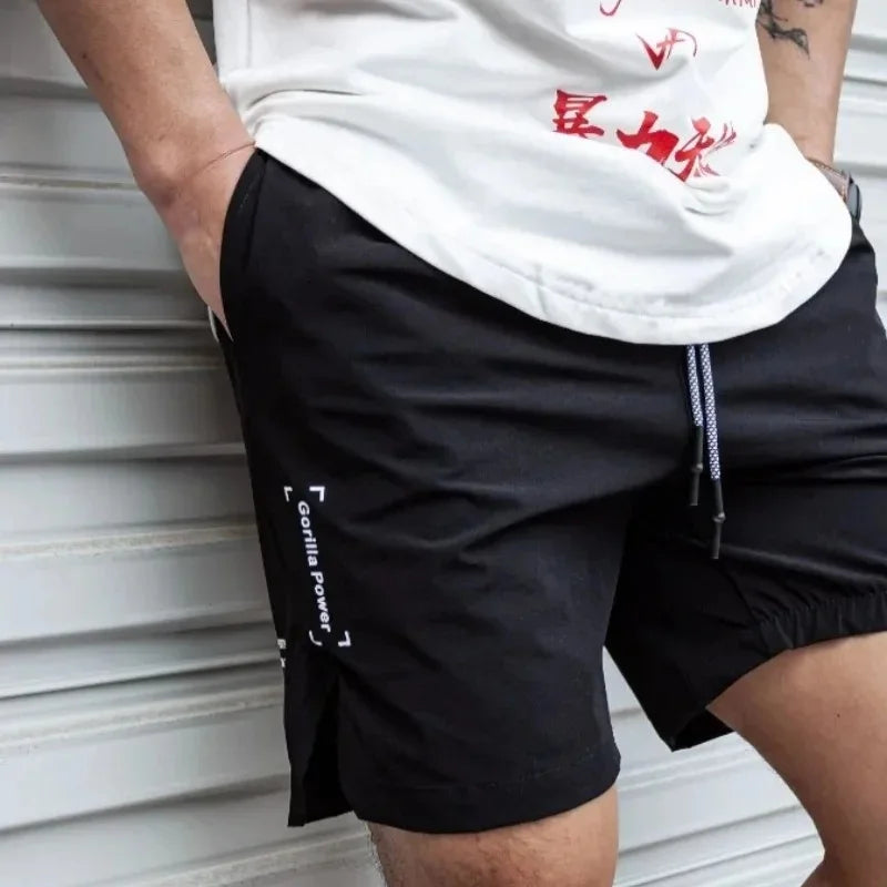 summer Men Shorts Light Weight Thin printing breathable Short Pants Fitness Men Casual Shorts Quick-drying Drawstring Shorts