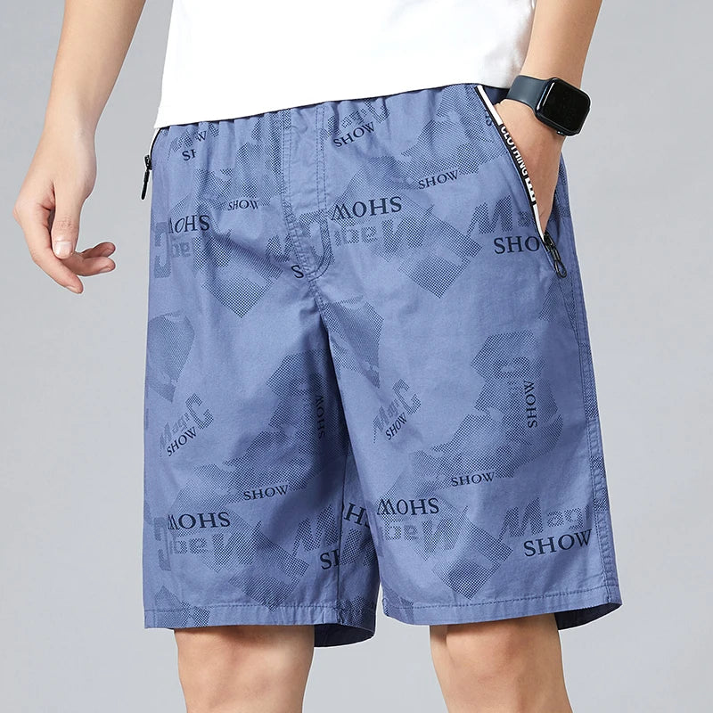 Men's Camo Shorts Elastic Waistband Casual Cargo Shorts Hiking Running Male Clothes Athletic Plus Size Y2K Knee Short Pants