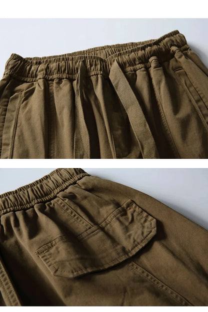 Oversized Baggy Vintage Washed Cargo Pants Men Loose Fit Multi Pocket Straight Leg Retro American Style Streetwear Utility Pants