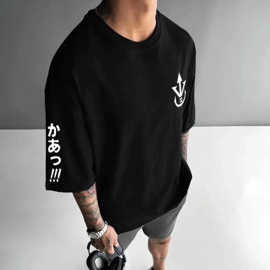 Dragon Ball Men's T-Shirt Vegeta Japanese Anime Summer Boy Children's Short Sleeve Niche Loose Street Parent-Child Clothing