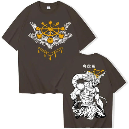Anime Jujutsu-Kaisen Mahoraga T-shirt Man Woman Harajuku Short Sleeve O-neck Casual Shirt