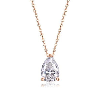 1-4CT Pear Cut D Color Moissanite Pendant Necklace for Women S925 Silver Plated 18k Gold Waterdrop Shape Necklaces Jewelry Gift