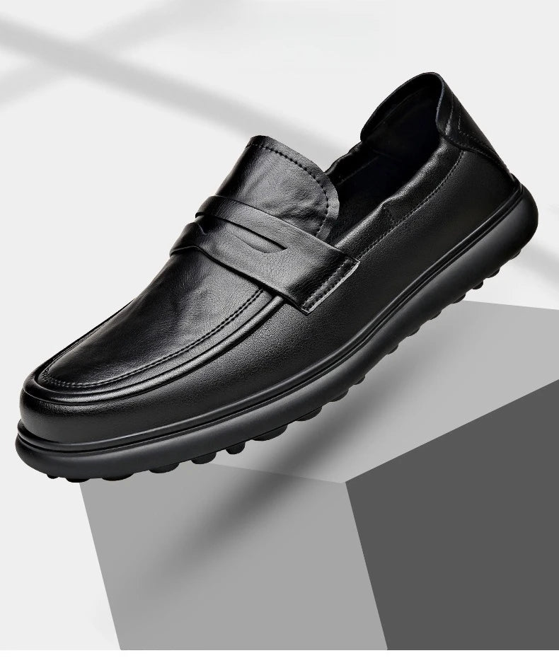 Spring Autumn New Genuine Leather Shoes for Men Black Fashion Business Casual Shoes Male High Quality Designer Loafers Man