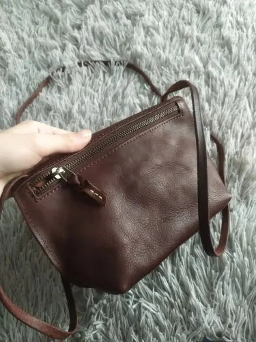 Soft Genuine Leather Women Messenger Bag Female Real Leather Crossbody Shoulder Bags Small Handbag Retro Phone Bag for Girls