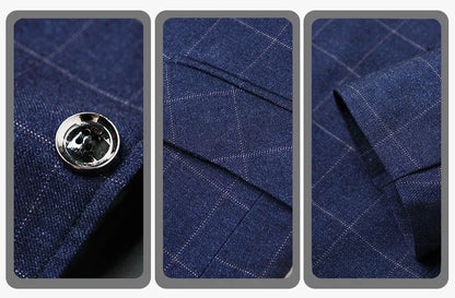 Brand Midlife Mans Blazers 2026 New Spring Autumn Plaid Design Casual Suit Men Classics Comfortable Suit Jacket Men