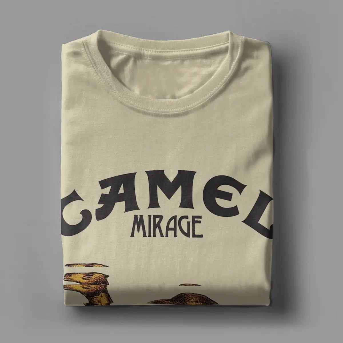 Camel Mirage Band T Shirt Men's Pure Cotton Novelty T-Shirts Crew Neck Tees Short Sleeve Tops 4XL 5XL