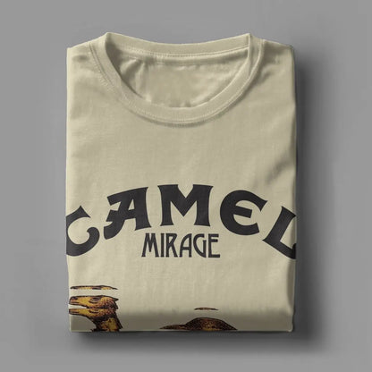Camel Mirage Band T Shirt Men's Pure Cotton Novelty T-Shirts Crew Neck Tees Short Sleeve Tops 4XL 5XL
