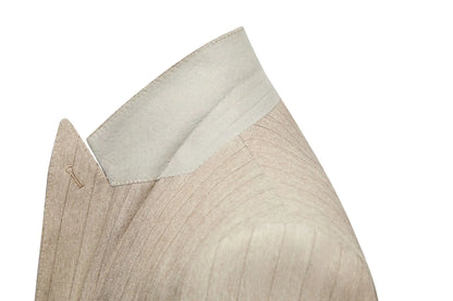 Apricot Men's Striped Three-piece Suit, Featuring A Jacket and Vest Paired with Pants—perfect for Weddings, Parties, or Office.
