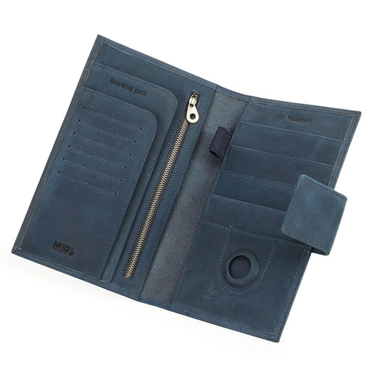 Portefeuilles porte-passeports familiaux en cuir véritable, porte-cartes RFID, emplacement AirTag, couverture de passeport, sac de voyage familial, sac à main