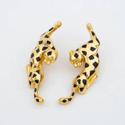 Woman Jewelry Set African Fashion Leopard Necklace Earrings 18K Gold Plated Animal Shape Bracelet Ring Copper Dubai Jewelry Gift
