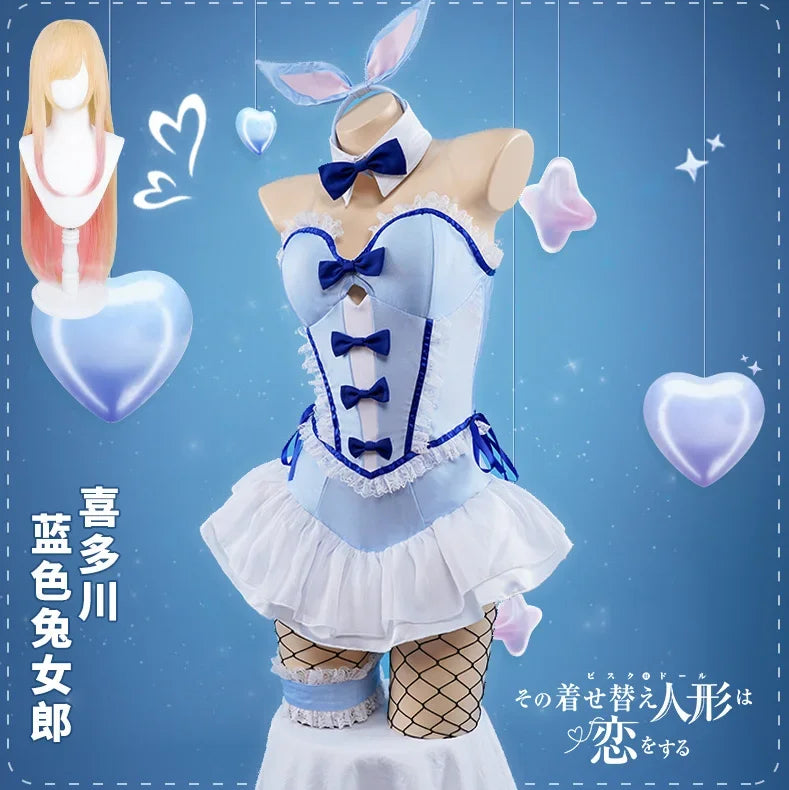 Anime New Kitagawa Marin Blue Bunny Girl My Dress-Up Darling Marin Kitagawa Bunny Girl Cosplay Costumes Role Play Cosplay Outfit