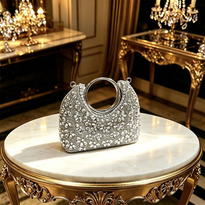 2026 New INS Italian Design Green Rhinestone Pointed Toe High Heels & Matching Handbag Set - Elegant Women's Wedding Party Shoes