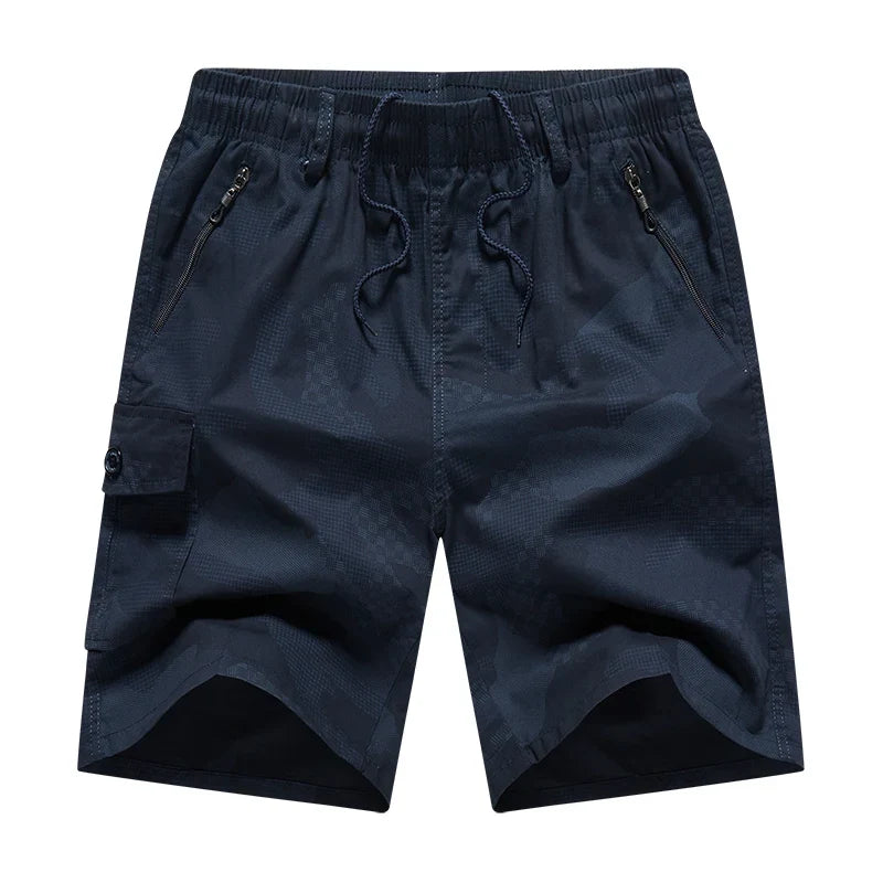 Men's Streetwear Sports Casual Shorts Big Size Loose Fit Knee Pants Man Clothes Fashion Zipper Pockets Drawstring Short Pants