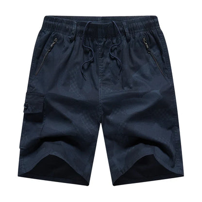 Men's Streetwear Sports Casual Shorts Big Size Loose Fit Knee Pants Man Clothes Fashion Zipper Pockets Drawstring Short Pants