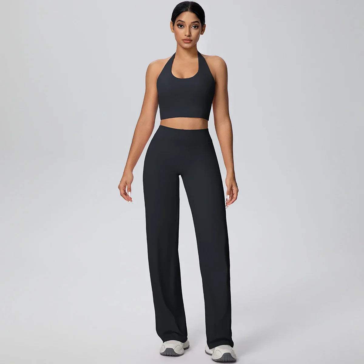 2Pieces Breathable Summer Workout Top Pants Yoga Set Yoga Underwear With Chest Pad Quick Drying Push Up Pencil Pants Yoga Set