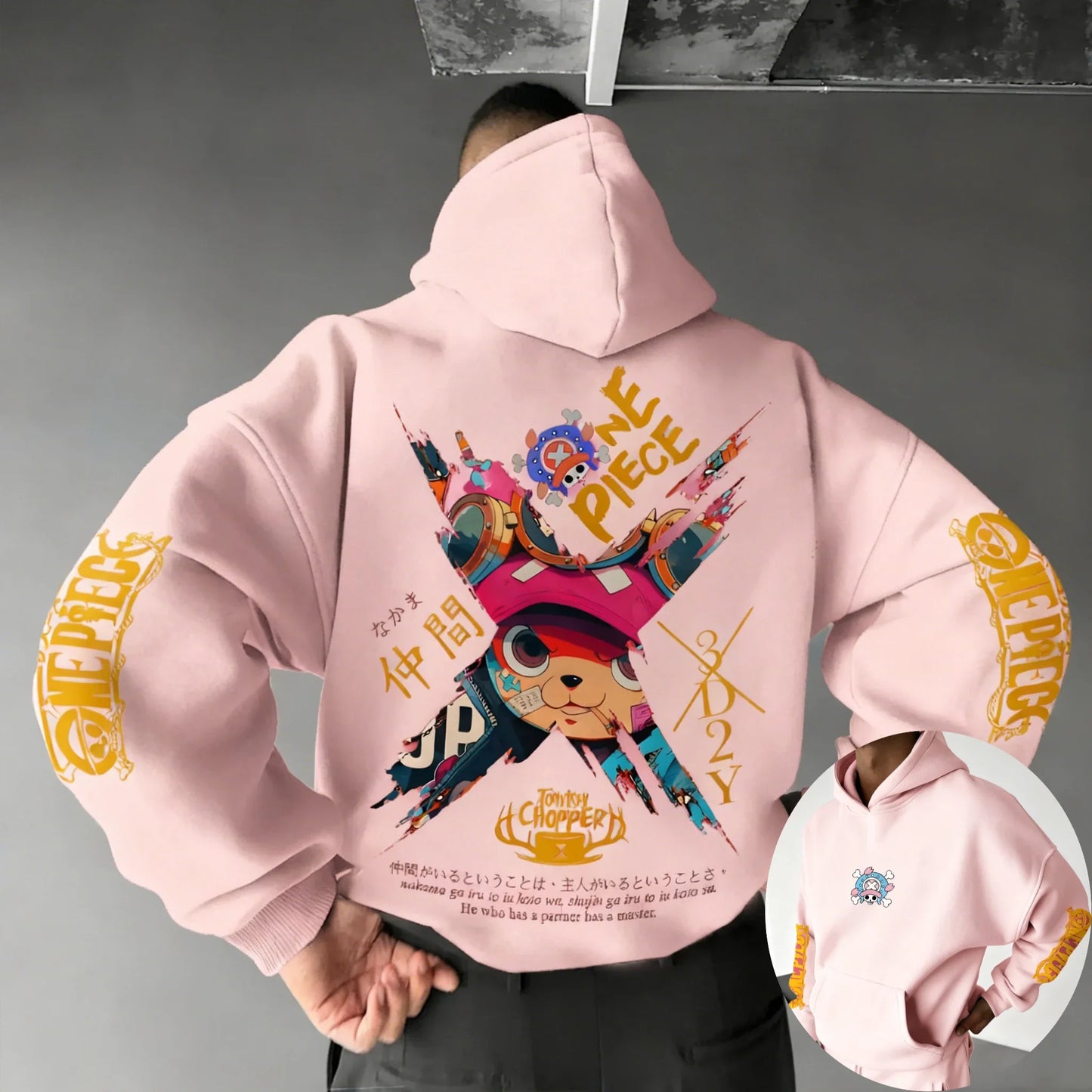 One Piece Men's Hoodie Sweatshirt Tony Tony Chopper Japan Anime Spring Autumn and Winter Boys Long-sleeved Parent-child Outfit