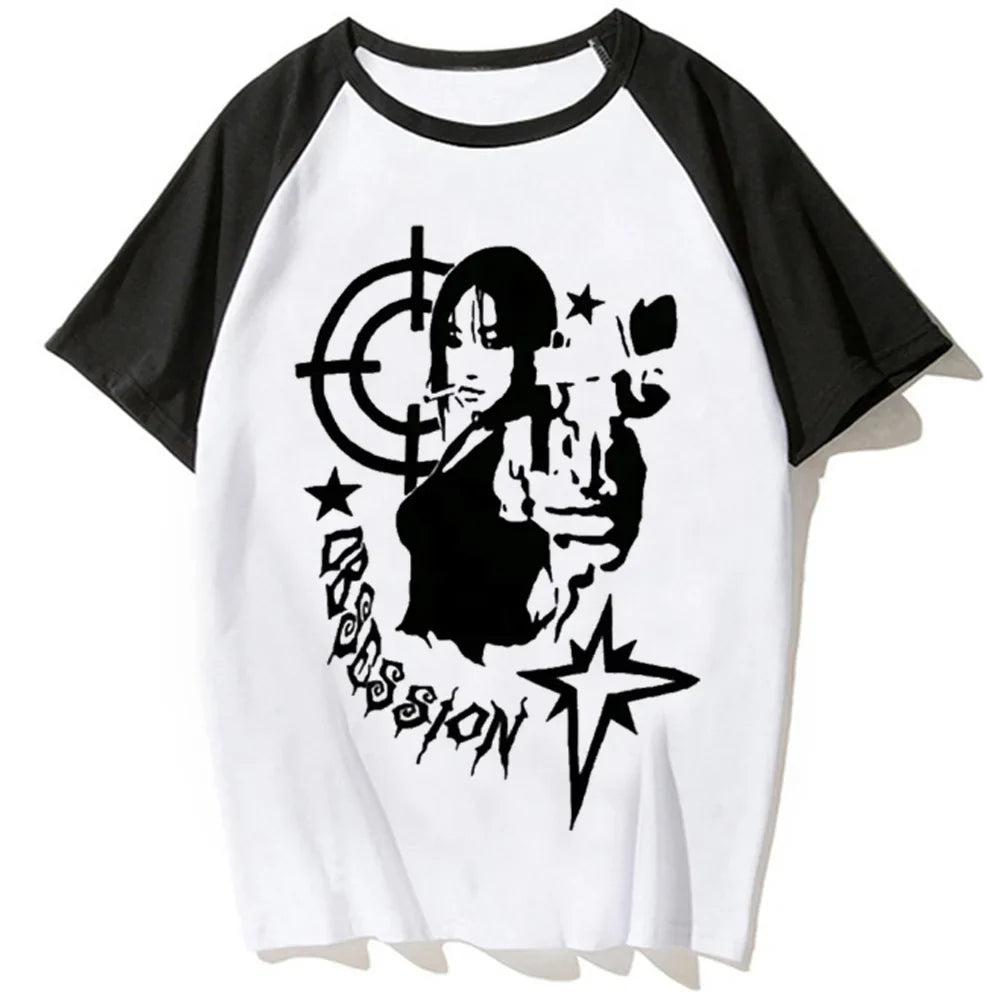Y2k Tee women anime funny harajuku tshirt girl Japanese clothes