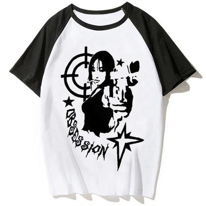 Y2k Tee women anime funny harajuku tshirt girl Japanese clothes