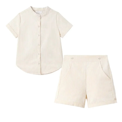 AS SS26 meadow collection pale yellow floral shabbos girls smocking dress pinstripe boys familly match clothes