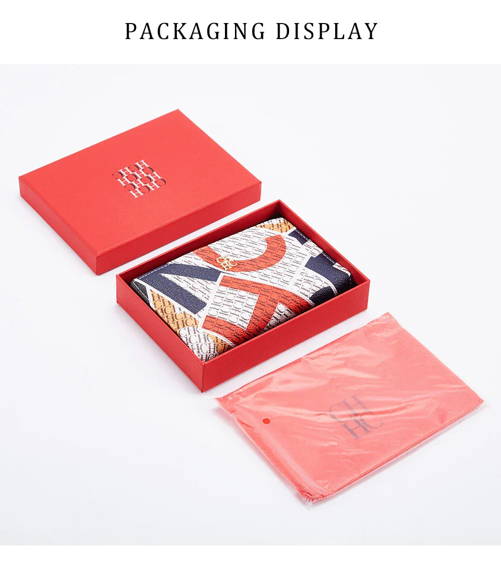 Women's Wallet CHCH Fashion Letter Cartoon Pattern Classic Retro Long Storage Wallet PVC Material Bag