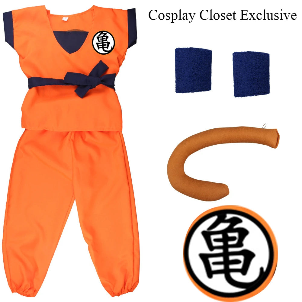 Anime Cosplay Hero Wu kong Uniform Gui Wu For Girls Boys Wigs Full Set Shoe Anime Son Goku Cosplay Costume Carnival Halloween