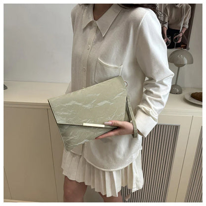 Fashion Women Clutch Soft PU Leather Solid Color Evelope Bag Wristlet Bags Female Small Handbags Day Clutches Evening Party Bags