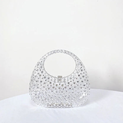 Fashion Women Diamond Handbags and Purses Transparent Acrylic Luxury Party Prom Evening Bag Casual Bling Bling Clear Clutch