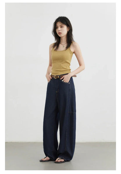 Women's Jeans Loose Casual New High Waist Split Female Wide Leg Denim Pants  Spring Autumn 2025