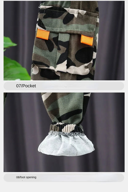 Spring Autumn Children Clothing Camouflage Sportswear Hooded Coat + Pants Two-piece Suit Wears for Kids Boy Top and Bottom Set