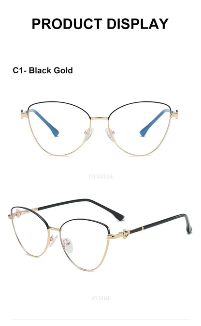 New Fashion Simple Cat's Eye Personalized Frame Design Women's Anti-Blue Light Reading Glasses Customizable Prescription