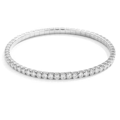 2.5/3mm Moissanite Tennis Bracelets Elastic Bangle Plated 18K Gold for Women Certified Lab Diamond Hand Chain Fine Jewelry