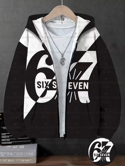 Hoodies For Kids 67 Six Seven Italian Brain Rot Math Joke Tops Y2k Game Saying Zipper Clothes Graphic Y2k Children's Hoodies