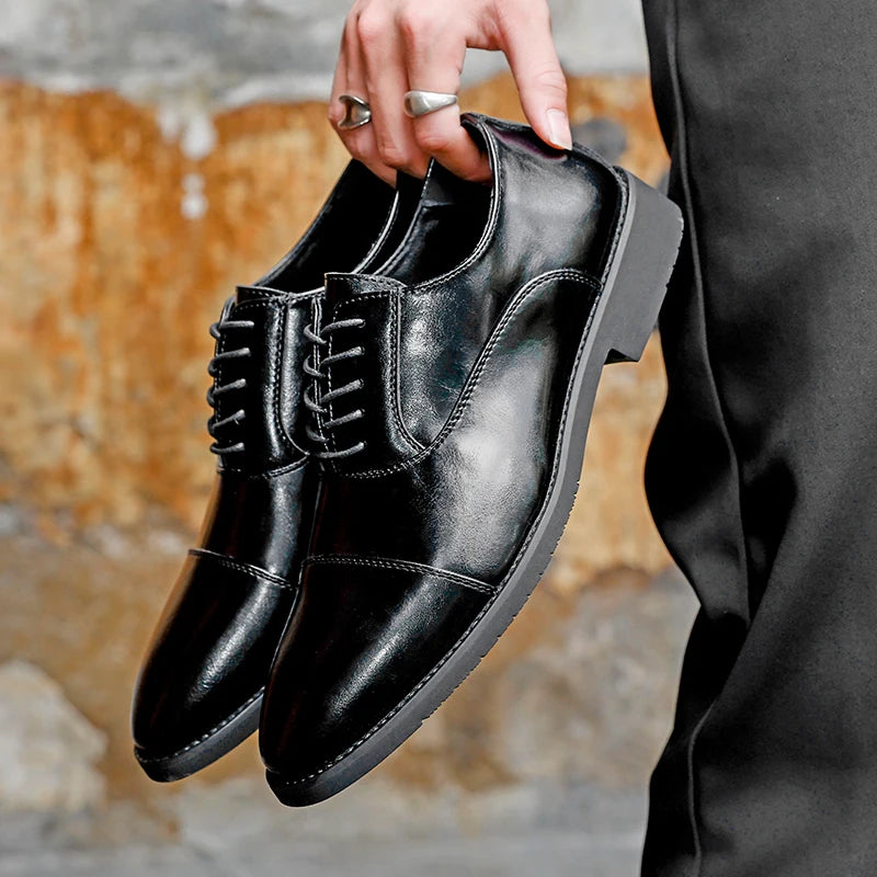High Quality Men Genuine Leather Shoes Luxury Designer Oxford ShoesMale Business Office Brogue Dress Shoes for Men Wedding Shoe