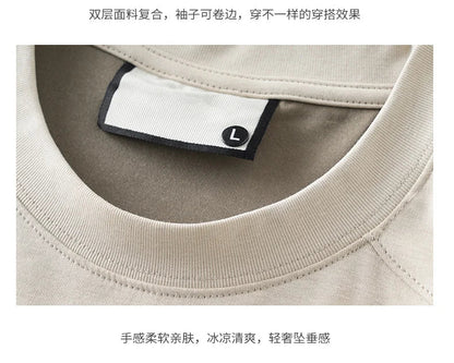 Modal Fabric T Shirts for Men 2025 Summer New Coolness Quick-Drying Shorts-Sleeve Tops Oversized Men's Clothing