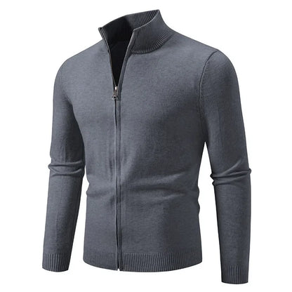 Men's Zipper SweatCoats Casual Cardigan Sweaters Stand Cold Blouse Knitwear Winter Outdoor Jumper Warm Streetwear