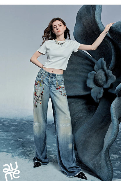 Women Denim Jean 2025 Spring New Long Pants 8518053