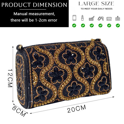 2024 Elegant Rhinestone Pointed-Toe Pumps With Matching Bag Set Large Capacity Bag for Women's Party High Heels