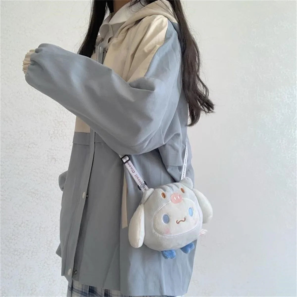 Fashion Cute Charm Outdoors Oversized Blue Series Hoodie Button Women Street Fashion Clothing Retro Simple Pullover Sweatshirt