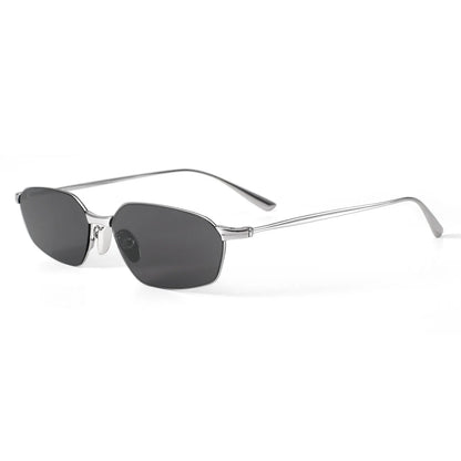 Fashion New Polygon Pure Titanium Outdoors Sun Protection Sunglasses High-quality Ultra Light Frame Support Prescription Lenses