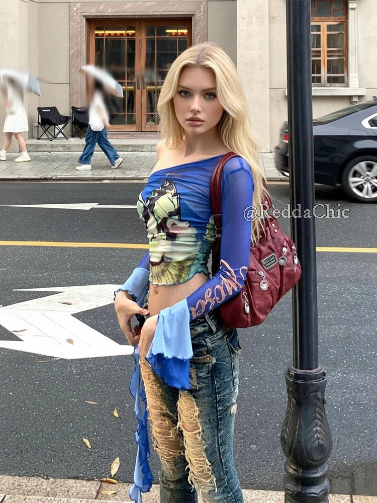 Low Waist Skinny Jeans for Women Vintage Distressed Destroyed Holes Stretchy Denim Boot Cut Pants Y2k Gyaru Streetwear