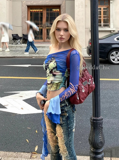 Low Waist Skinny Jeans for Women Vintage Distressed Destroyed Holes Stretchy Denim Boot Cut Pants Y2k Gyaru Streetwear