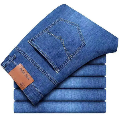 Comfortable Straight Soft Business Biker Jeans for Autumn Classic Black Jeans for  Men's Classic Blue/Black  Winter warm