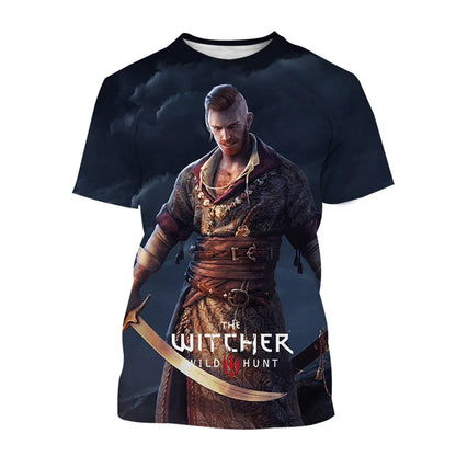 Latest Witcher 3D Printed T-shirt Fashion Role Playing Game Witcher King Assassin Casual Harajuku Neutral T-shirt