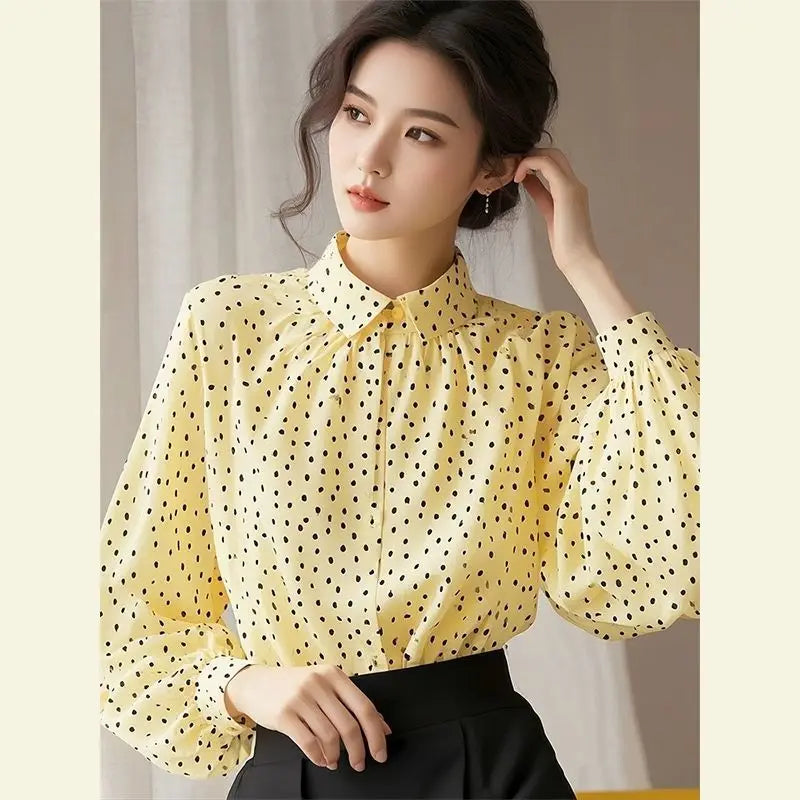 Spring French Polka Dot Shirt Women's Fashion Versatile