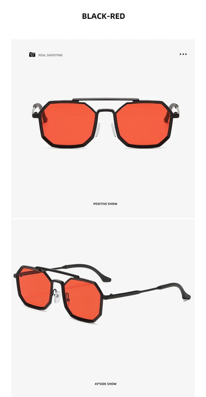 Metal Sunglasses For Men Vintage Square Sunglasses Women Trendy Luxe Fashion Sun Glasses Steampunk Shades Gafas De Sol Hombre