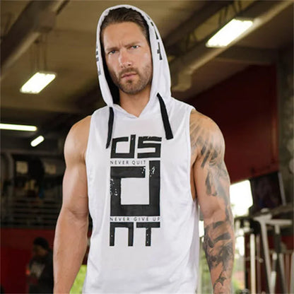 Mens Street Corner Pullovers Fitness Sport Sleeveless Hoodies Gym Bodybuilding Running Training Jogging Cotton Casual Sportswear